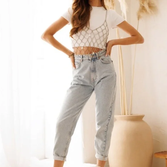 Finishing Touch! Crystal Beaded Net Cover Up Top - Picture 5 of 9